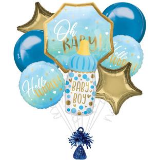 Blue Baby Boy Baby Shower Foil Balloon Bouquet